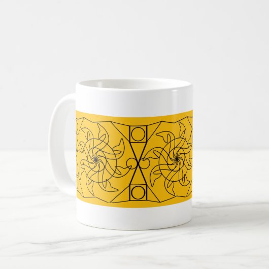 Mug - Graphique de roue à eau sur orange (Devant gauche)