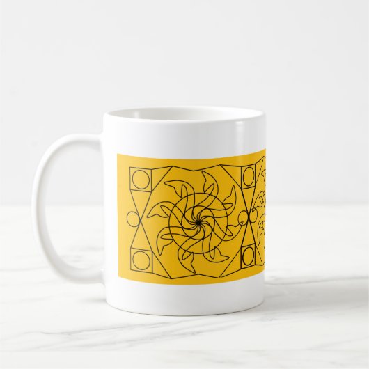 Mug - Graphique de roue à eau sur orange (Gauche)