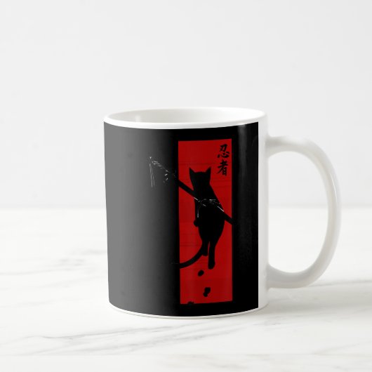 Mug Graphique de tatouage japonais Samurai Ninja Cat K (Droite)
