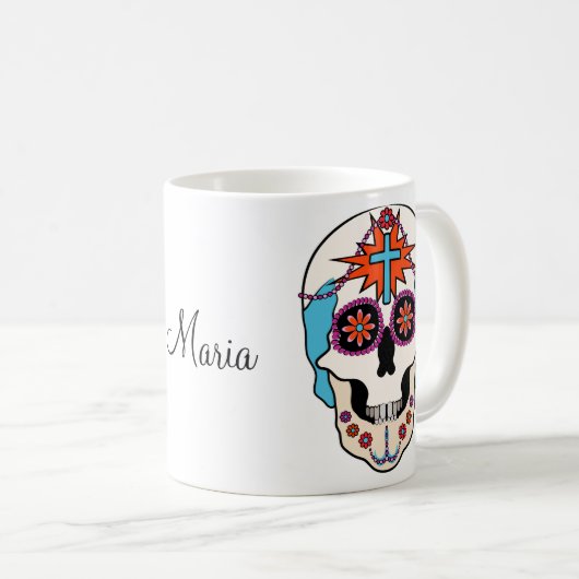 Mug Graphique des crânes de sucre (Devant droit)