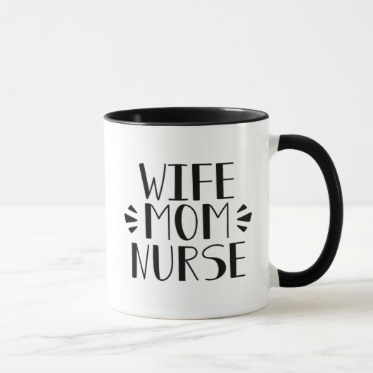 Mug Graphique d'infirmière de maman d'épouse (Droite)