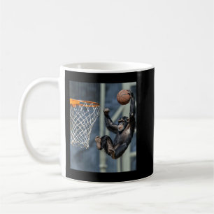 Mug Graphique drôle de singe de basketball de chimpanz