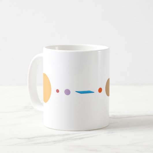 Mug Graphique du système solaire à terre plate (Devant gauche)