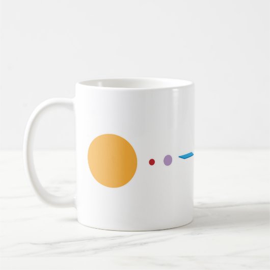Mug Graphique du système solaire à terre plate (Gauche)