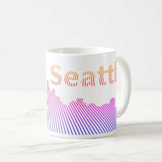 Mug Graphique en silhouette de Seattle (Devant droit)