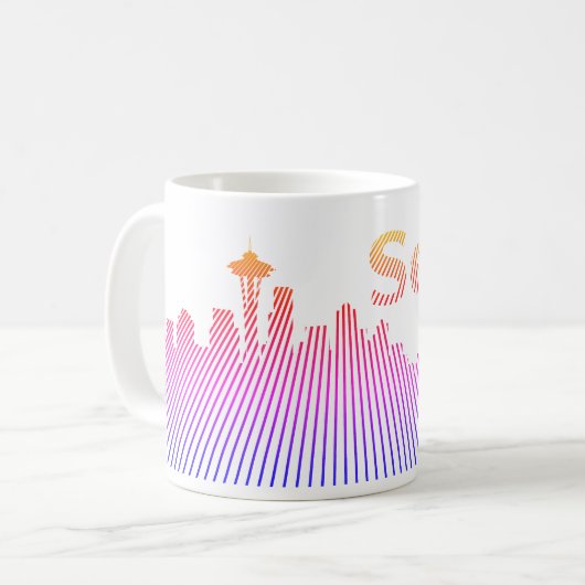 Mug Graphique en silhouette de Seattle (Devant gauche)