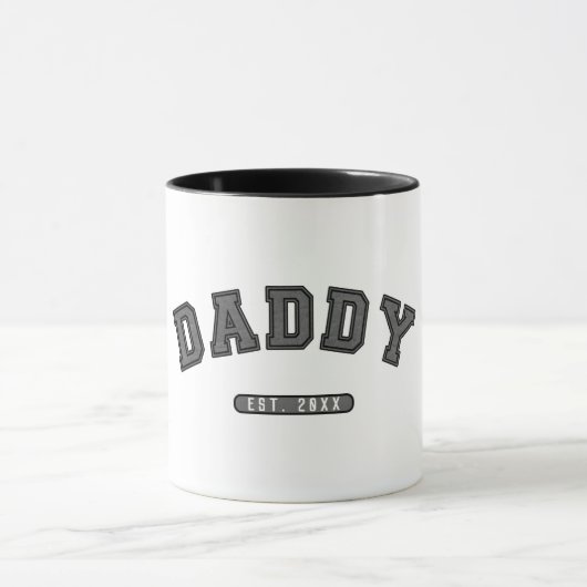 Mug Graphique établie cuir gris Papa (Centre)