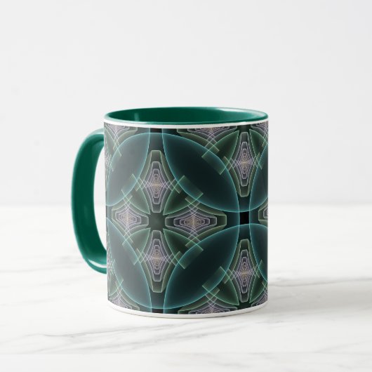 Mug Graphique géométrique Turquoise moderne (Devant gauche)