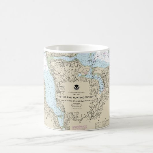 Mug Graphique marin des baies d'huîtres et de Huntingt (Centre)