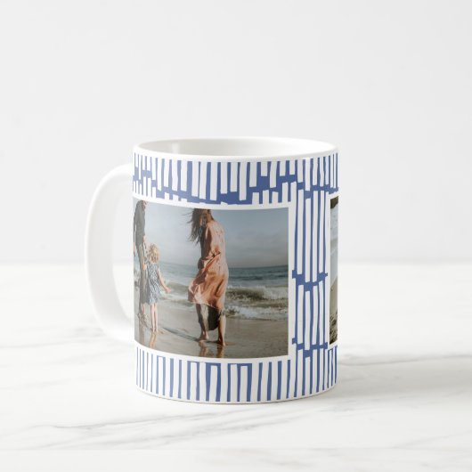 Mug Graphique minimal moderne 2 photo bleu clair cadea (Devant gauche)