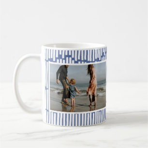 Mug Graphique minimal moderne 2 photo bleu clair cadea
