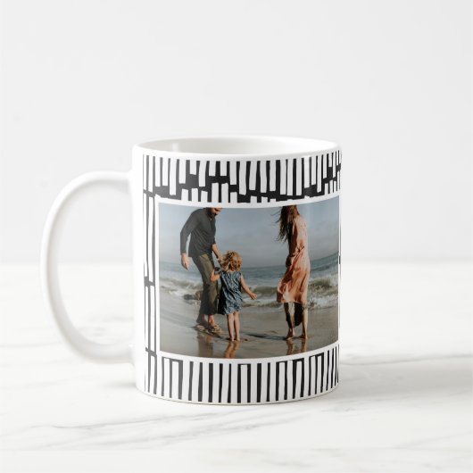 Mug Graphique minimal moderne 2 photo noir et blanc (Gauche)