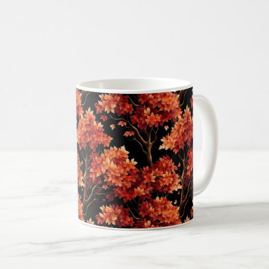 Mug Graphique Motif sans couture Red Fall Maple Tree (Devant droit)
