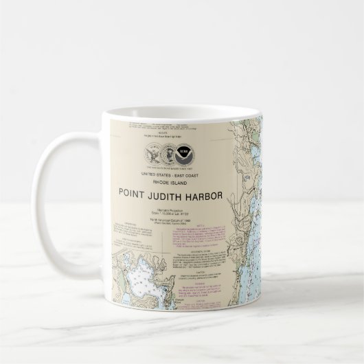 Mug Graphique nautique du port de Point Judith 13219 (Gauche)