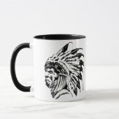 MUG GRAPHIQUE NOIR ET BLANC NATIF AMÉRICAIN (Gauche)
