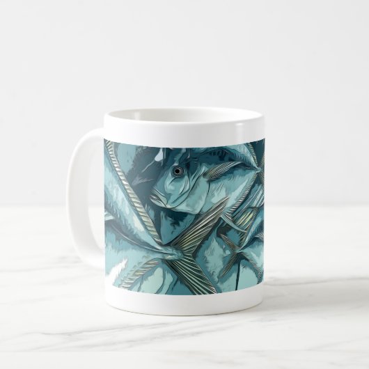 Mug Graphique Poisson de recherche (Devant gauche)