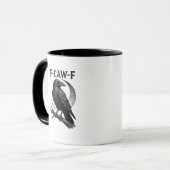 Mug Graphique Rétro de Corbeau Drôle F-Caw-F (Devant gauche)