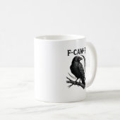 Mug Graphique Rétro de Corbeau Drôle F-Caw-F (Devant droit)