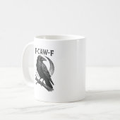 Mug Graphique Rétro de Corbeau Drôle F-Caw-F (Devant gauche)