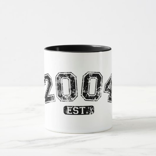 Mug Graphique Rétro Vintage 2004 Grunge Établie (Centre)