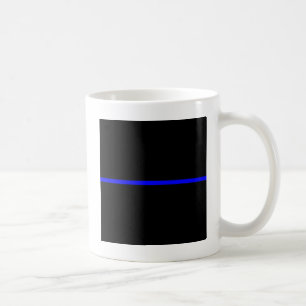 Mug Graphique Symbolique de ligne bleue mince
