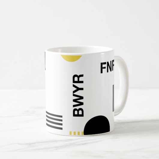 Mug Graphique urbain moderne avec typographie et forme (Devant droit)