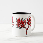 Mug graphique vectoriel Feuille rouge (Devant droit)