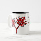 Mug graphique vectoriel Feuille rouge (Devant gauche)