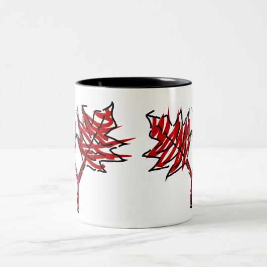 Mug graphique vectoriel Feuille rouge (Centre)
