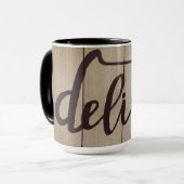 Mug Graphique Word Art DELISH Rustique Brown (Devant gauche)