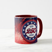 Mug Graphiques de feux d'artifice pour le 250e anniver (Devant droit)
