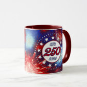 Mug Graphiques de feux d'artifice pour le 250e anniver (Devant droit)