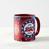 Mug Graphiques de feux d'artifice pour le 250e anniver (Devant droit)