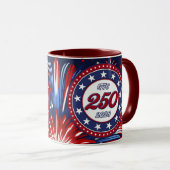 Mug Graphiques de feux d'artifice pour le 250e anniver (Devant droit)