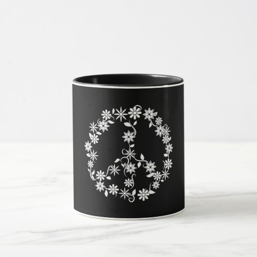 Mug Graphiques de Paix Simples Étoiles et Fleurs (Centre)