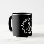 Mug Graphiques de Paix Simples Étoiles et Fleurs (Devant gauche)