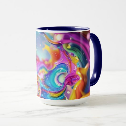 Mug Graphisme Abstrait Coloré Design Moderne 15oz (Devant droit)