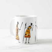 Mug Graphisme africain, chasseurs tribaux (Devant gauche)