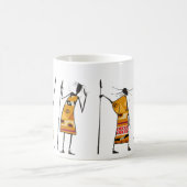 Mug Graphisme africain, chasseurs tribaux (Centre)