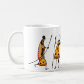 Mug Graphisme africain, chasseurs tribaux (Gauche)