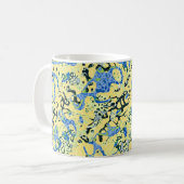 Mug Graphisme bleu jaune noir pointé Abstraction (Devant gauche)