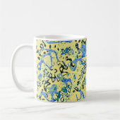 Mug Graphisme bleu jaune noir pointé Abstraction (Gauche)