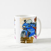 Mug Graphisme d'art de vélo minimal  (Devant droit)