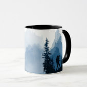 Mug Graphisme d'aventure de silhouette de montagne du  (Devant droit)
