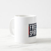 Mug Graphisme de boîte Esprit libre patriotique vintag (Devant gauche)