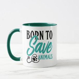Mug Graphisme de cœur avec empreinte de patte et stéth