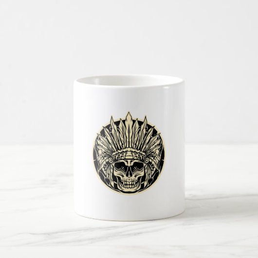 Mug Graphisme de crâne de chef guerrier (Centre)