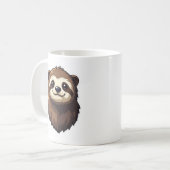Mug Graphisme de faune rétro visage de paresseux vinta (Devant gauche)