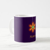 Mug Graphisme de fleur à néon futuriste (Devant gauche)