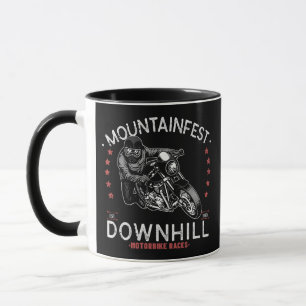 Mug Graphisme de la course de moto en descente Mountai